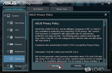 diagnostic test asus laptop